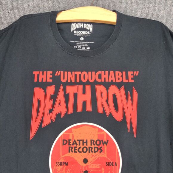 Untouchable Death Row Records T-Shirt Mens L Short Sleeve Black Crew Neck Cotton - Picture 3 of 13